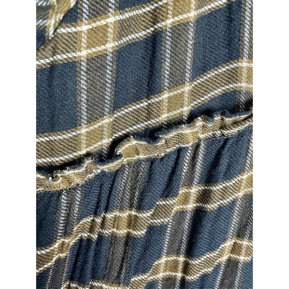 Natural Life Berkley Boho Plaid Cotton Tiered Ruffle Maxi Dress Women's Size XL - Picture 7 of 11